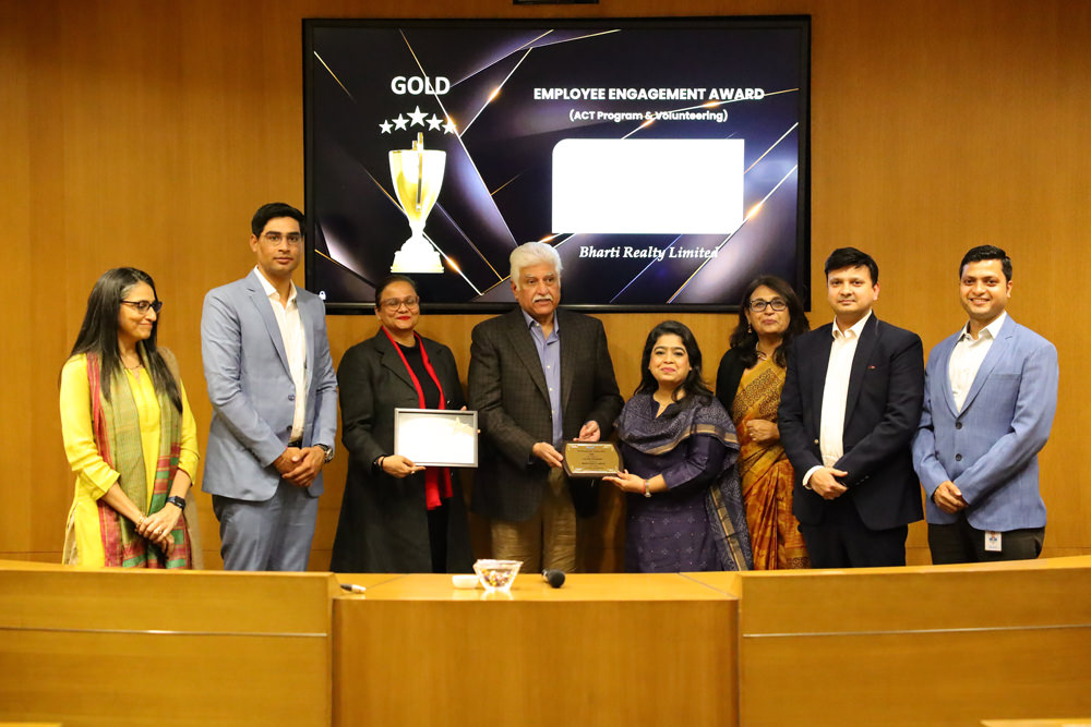 Bharti Real Estate earned Gold in the ACT category at the Changemaker Awards. This Award recognises the innovativeness, commitment and drive of the ACT team which has promoted and led high levels of employee engagement in social causes as well as retention and increased participation of employees in ACT program.